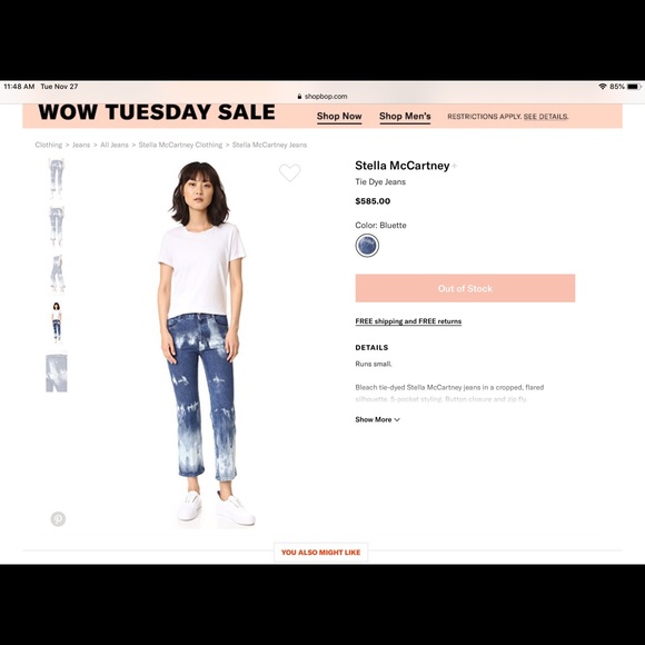 SOLD❗️Stella McCartney👖Tie Dye Jeans/NWT - Picture 7 of 7